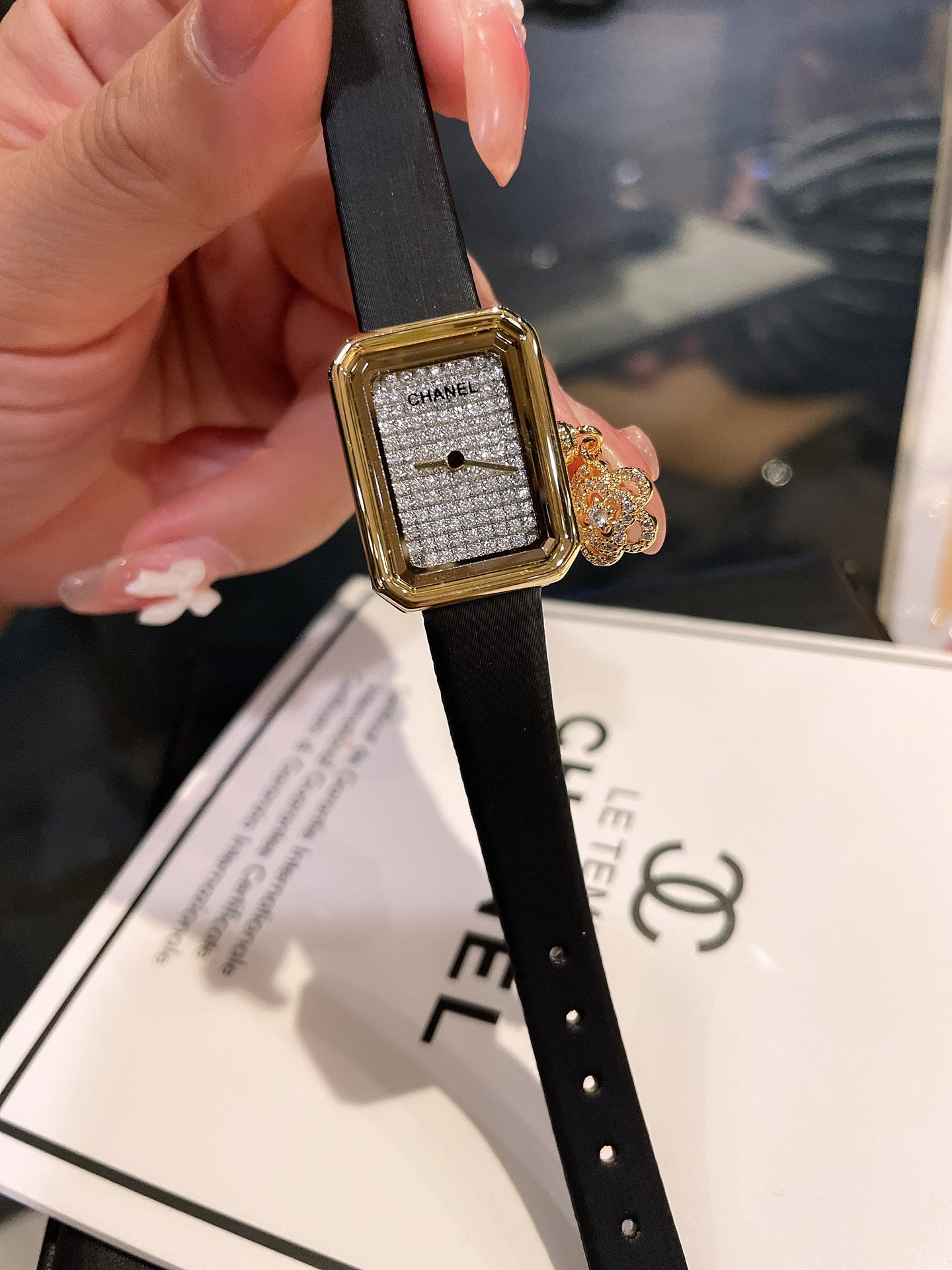 CHANEL Première Mini Silk Leather Watchband Women Watch Elegant