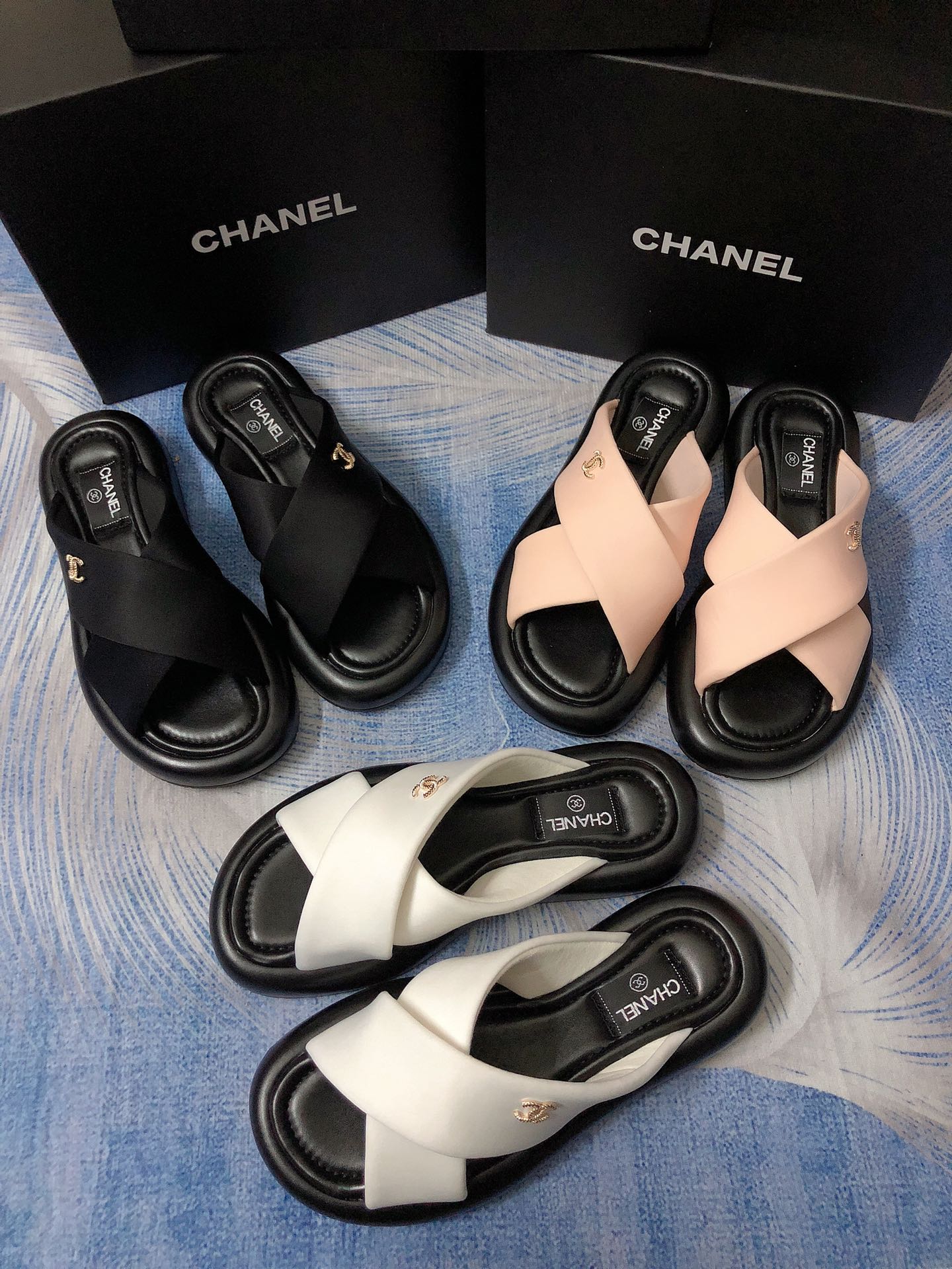 Chanel new trendy soft thic sole sandals 