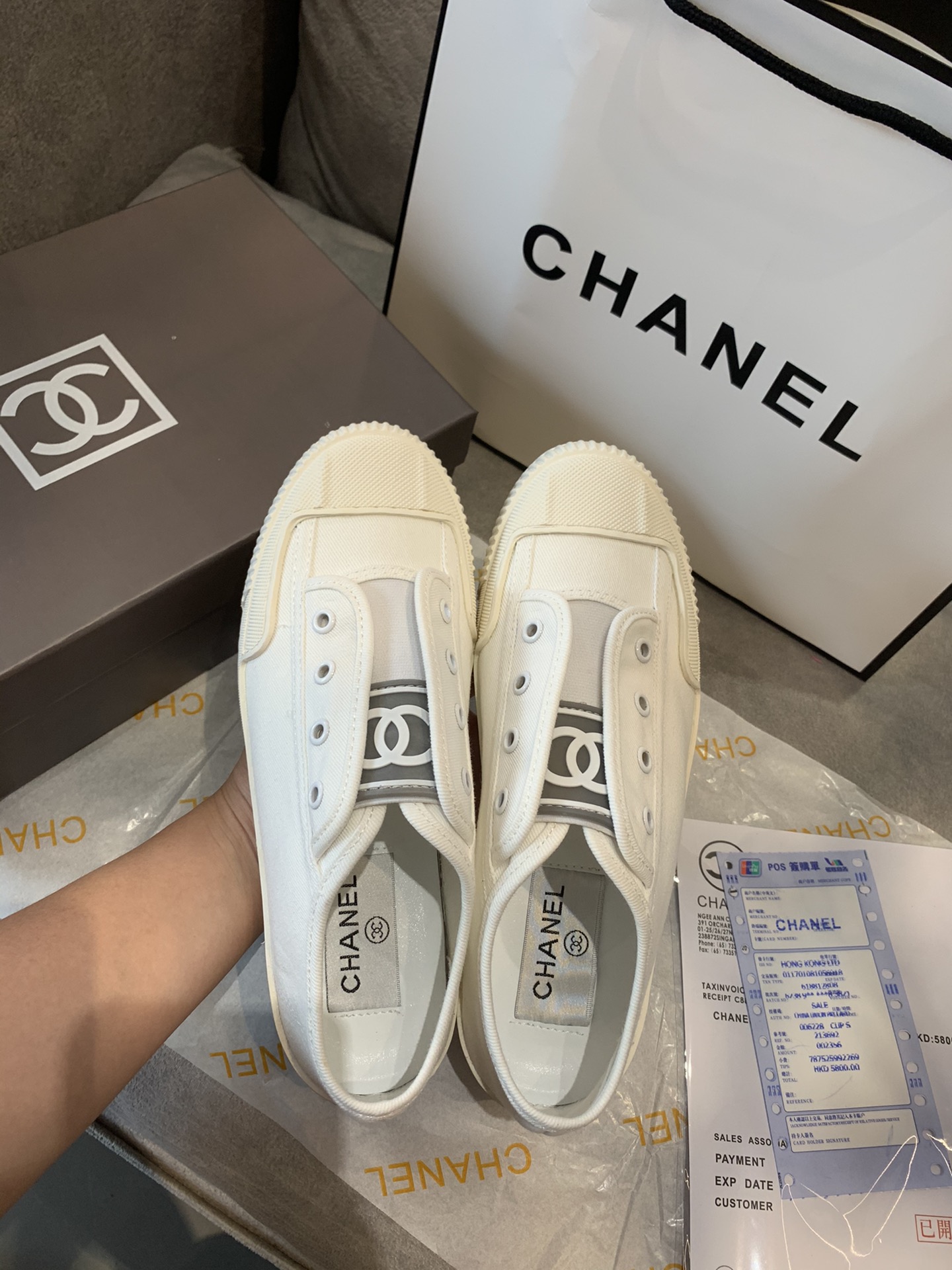 Chanel classic canvas casual shoes 
