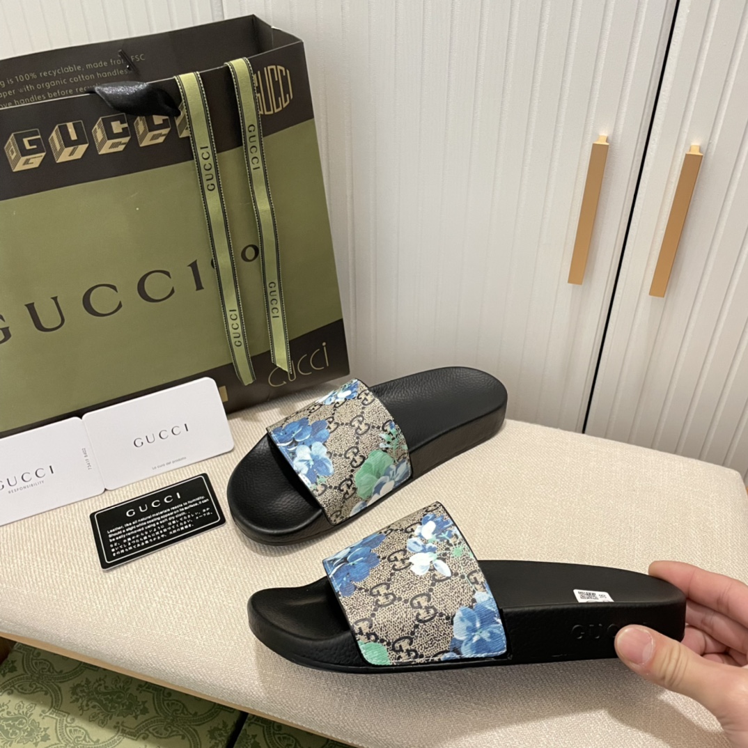 Gucci logo printing rubber slippers