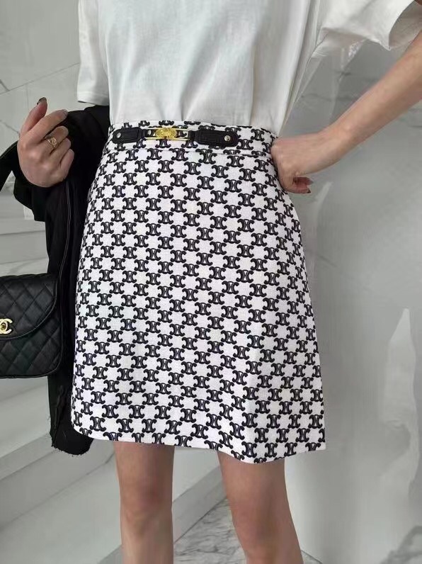 Celine full logo printing package hip skirt