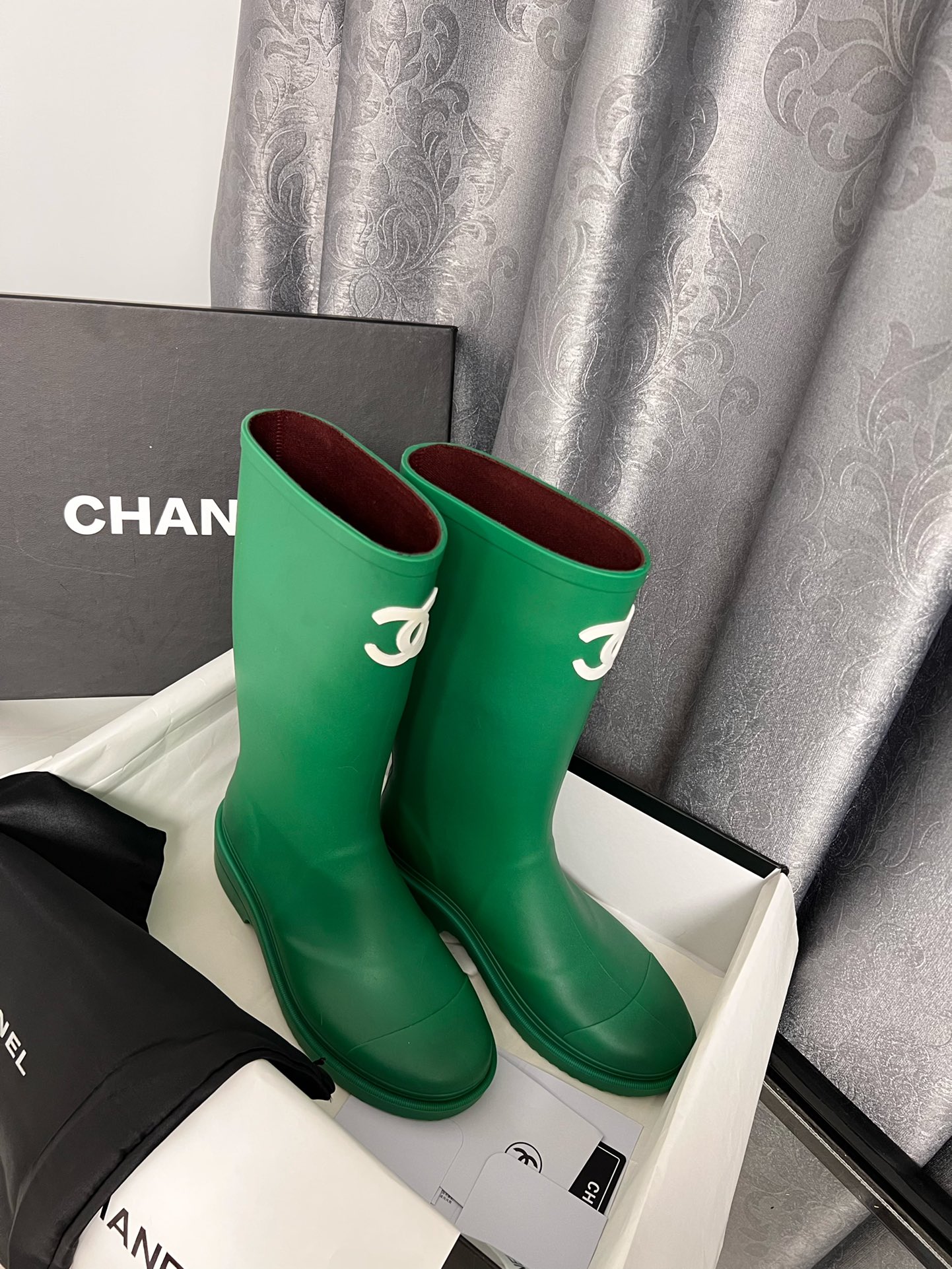 Chanel vintage rain boots 