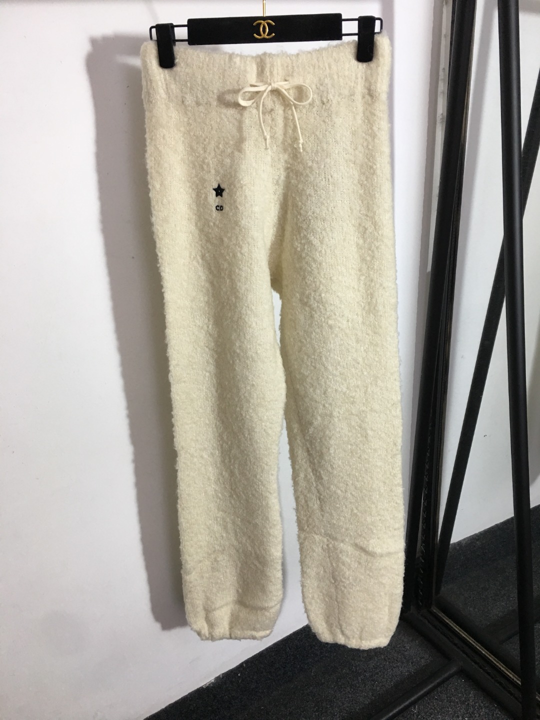 Dior flock embroidery logo casual pants