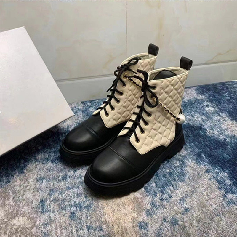 Chanel Women Fashion  Lace Up Mid-Calf Boots