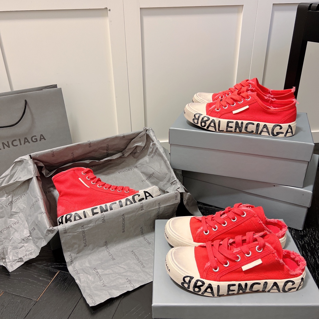 Balenciaga new unisex casual canvas shoes 