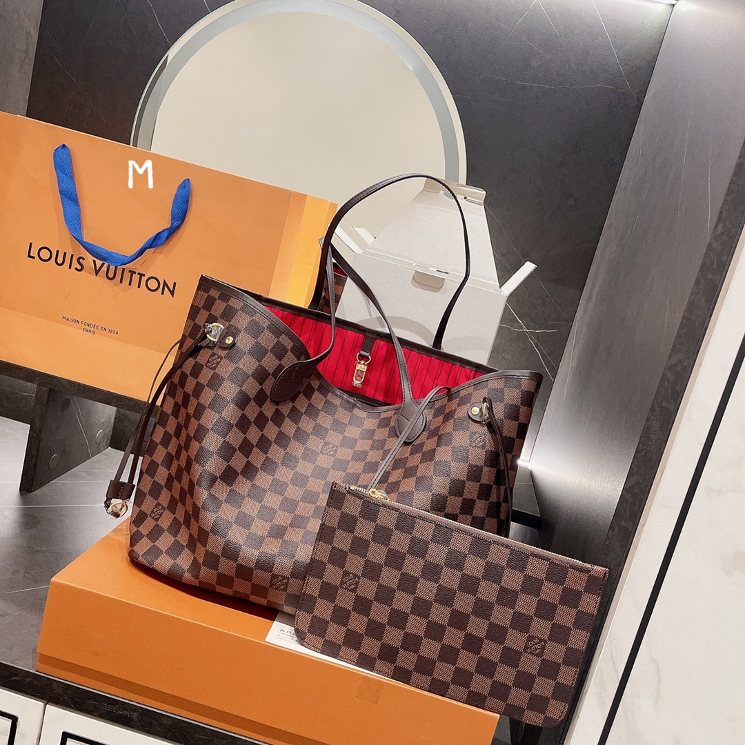 LV Louis Vuitton Neverfull Shopping Bags 2 In 1