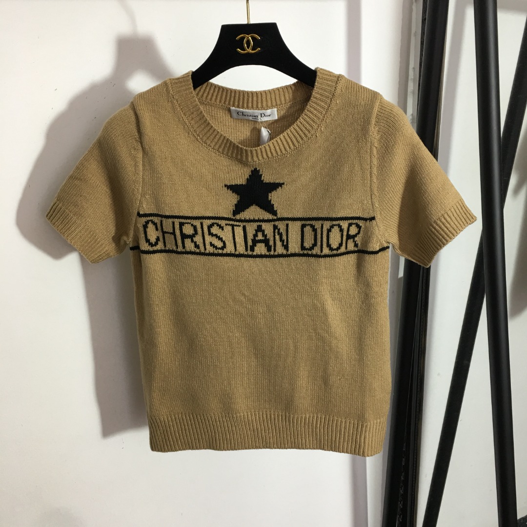 Dior knitted jacquard short sleeve sweater