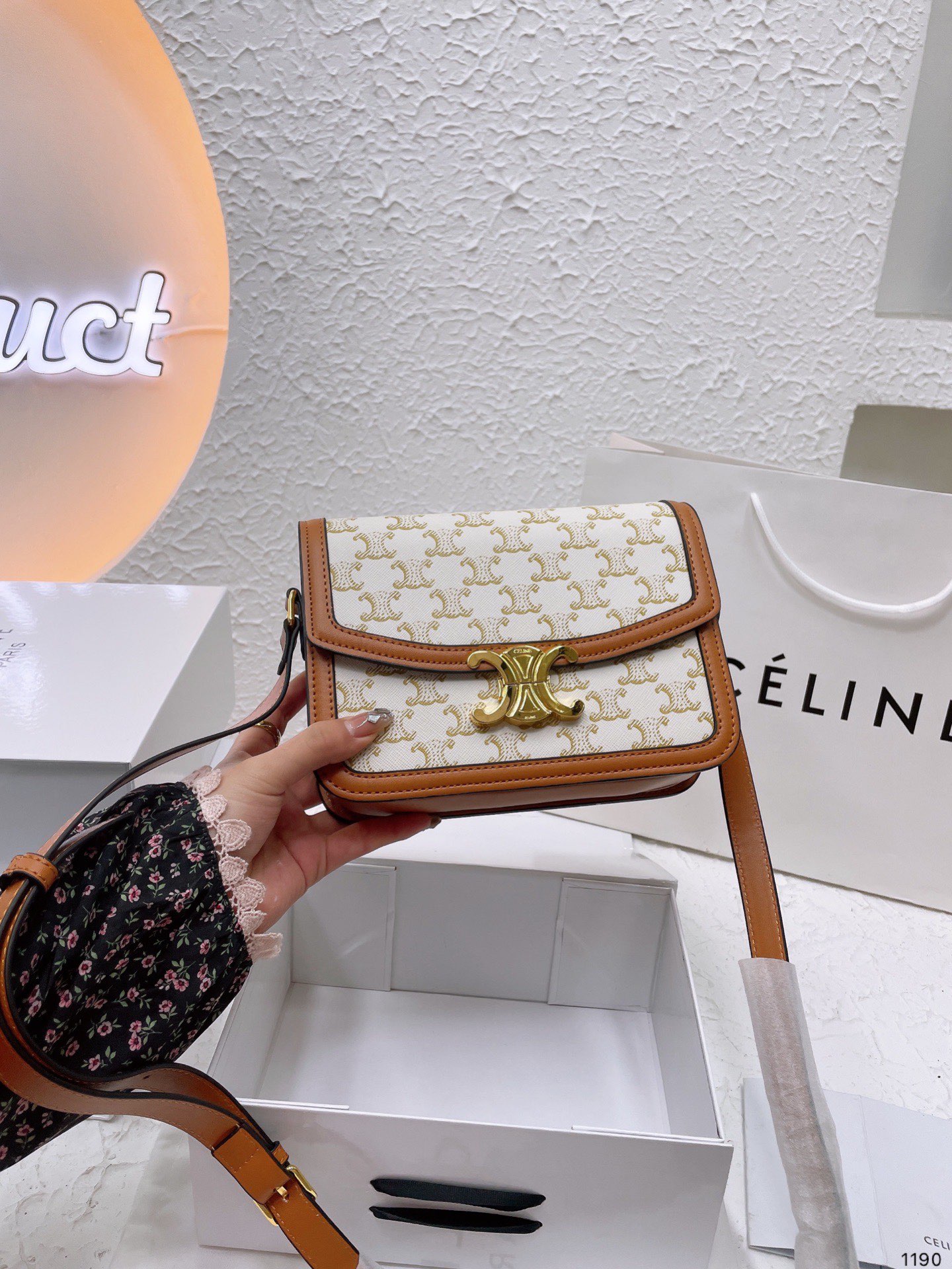 Celine Triomphe New Box Tofu Bun Bags