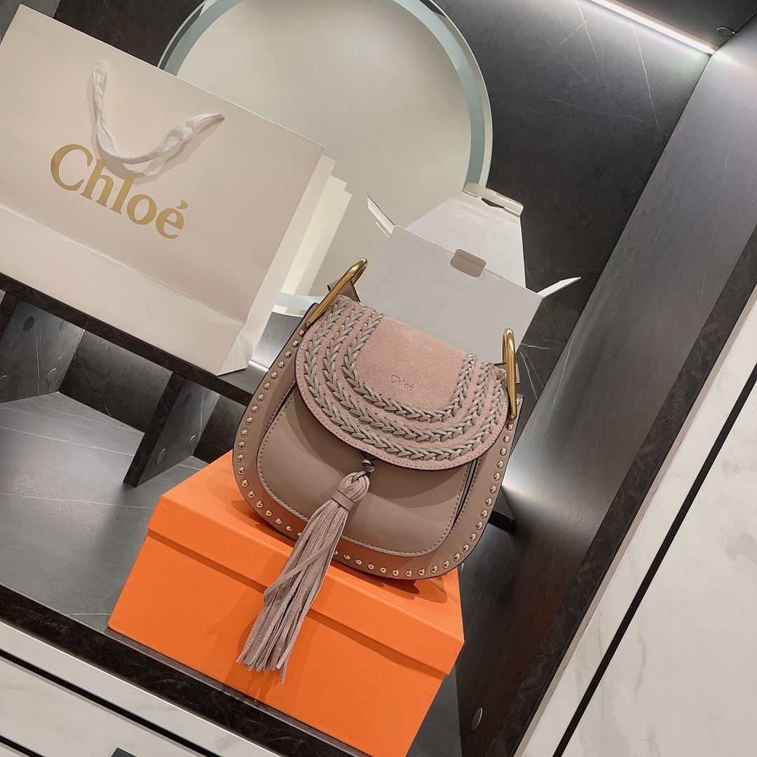 Chloe Tassel Saddle Bags Real Leather
