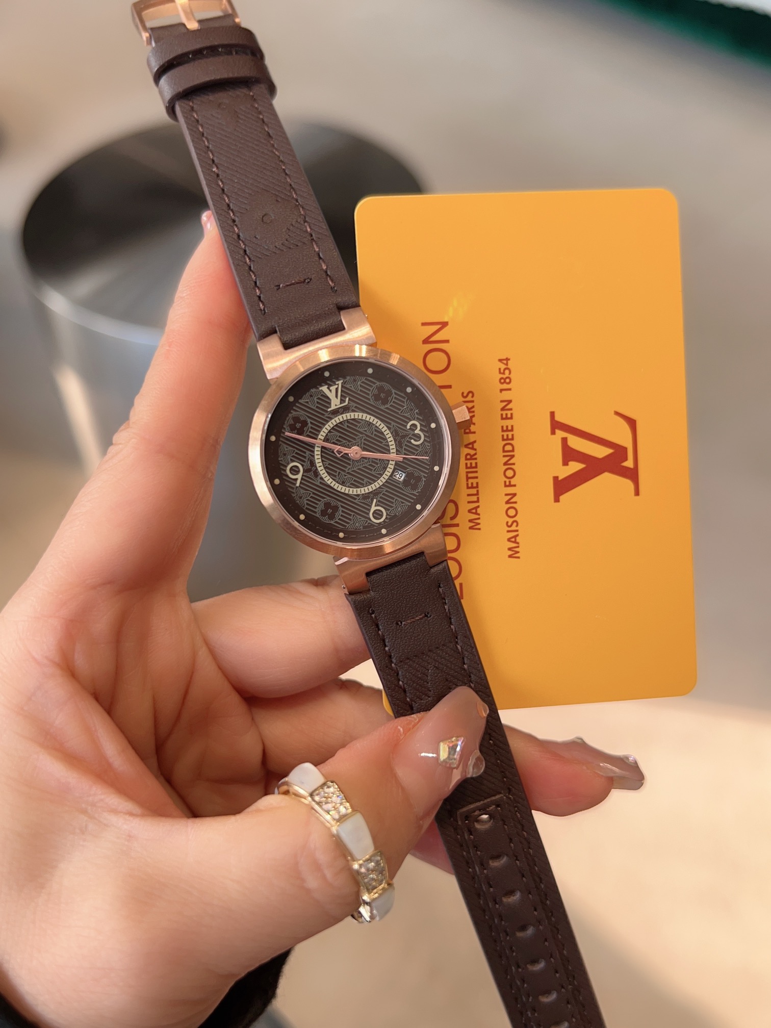 Louis Vuitton TAMBOUR SLIM Wrist Watch Sapphire Crystal LV 