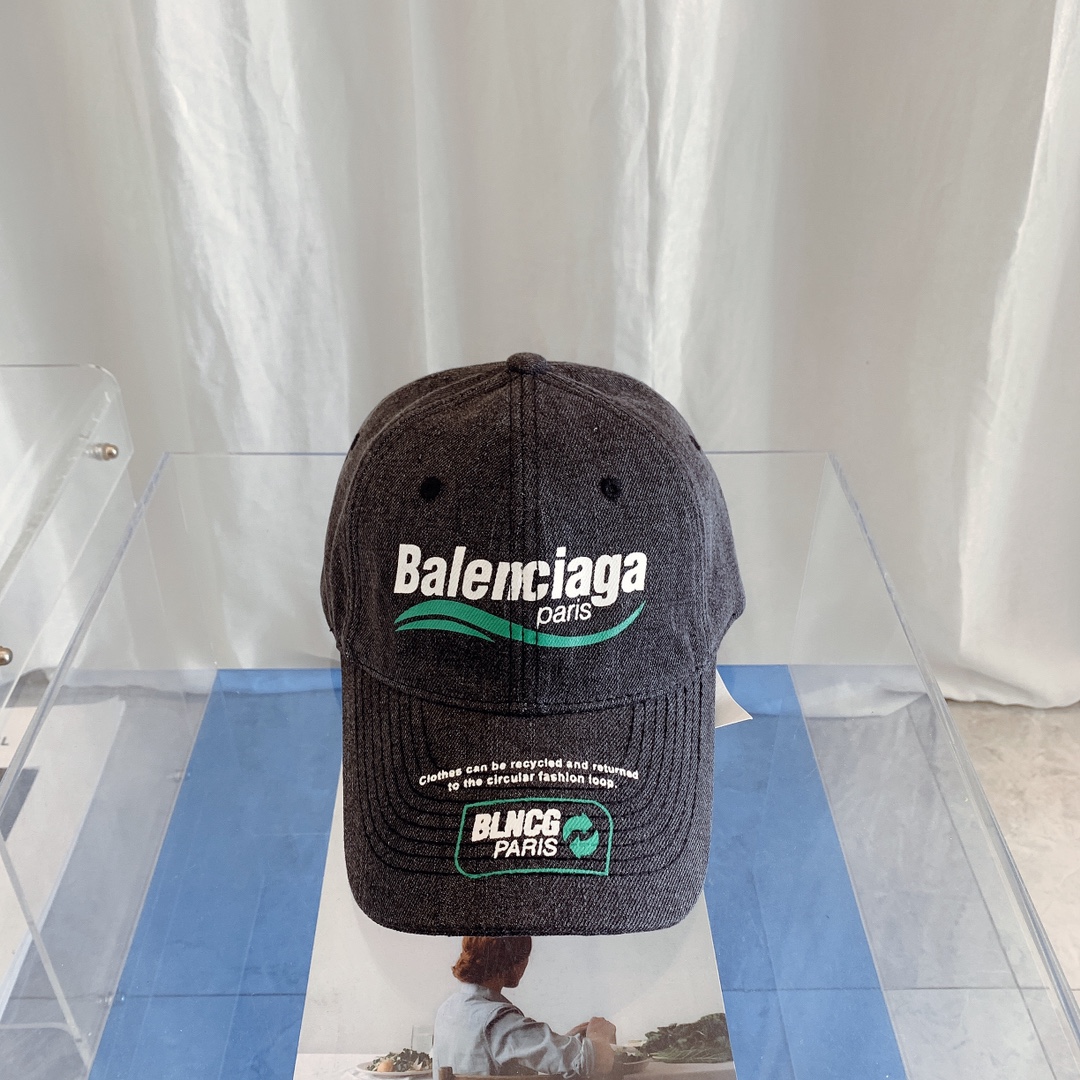 Balenciaga denim fashion print baseball cap （unisex）