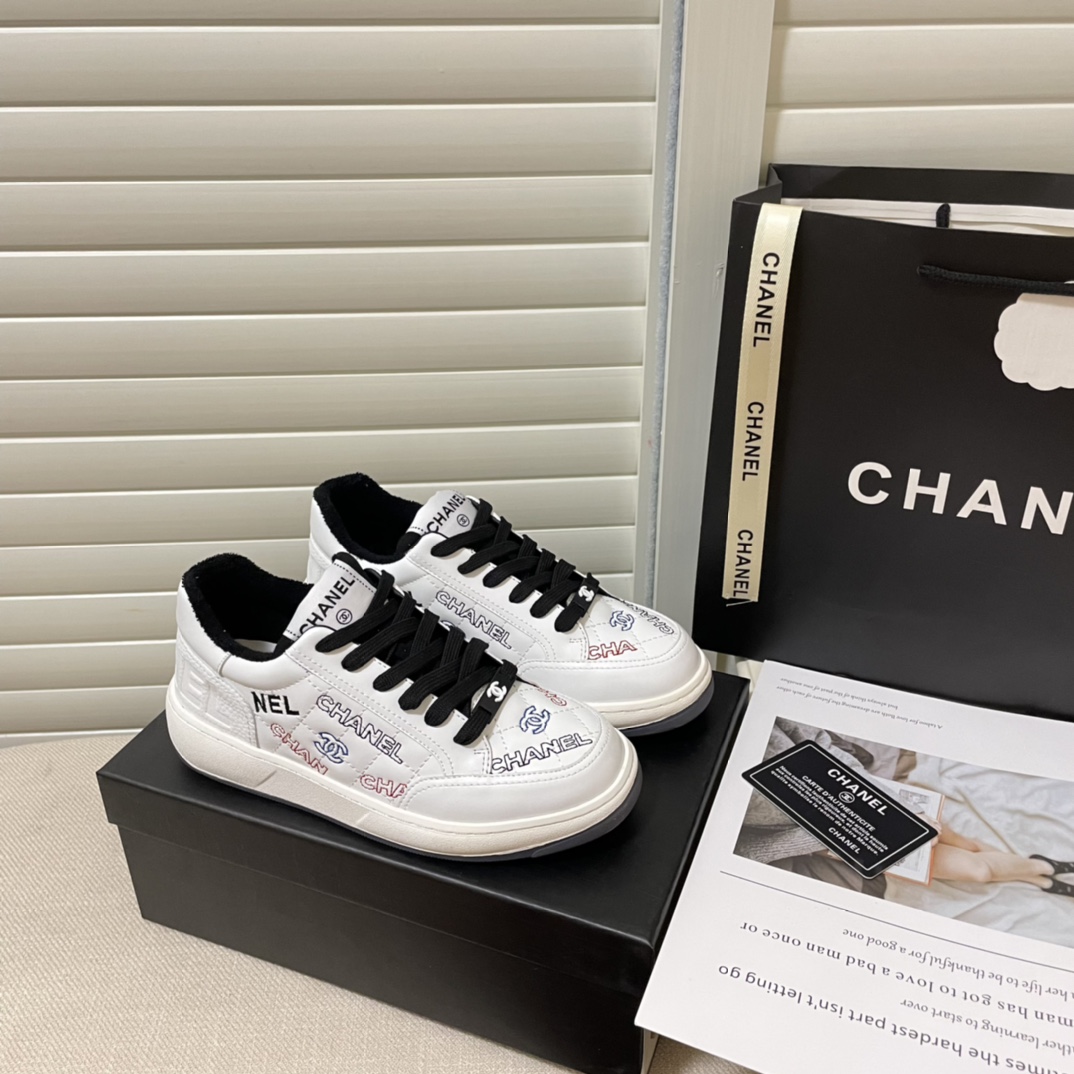 Chanel new letters printed sneakers casual shoes 