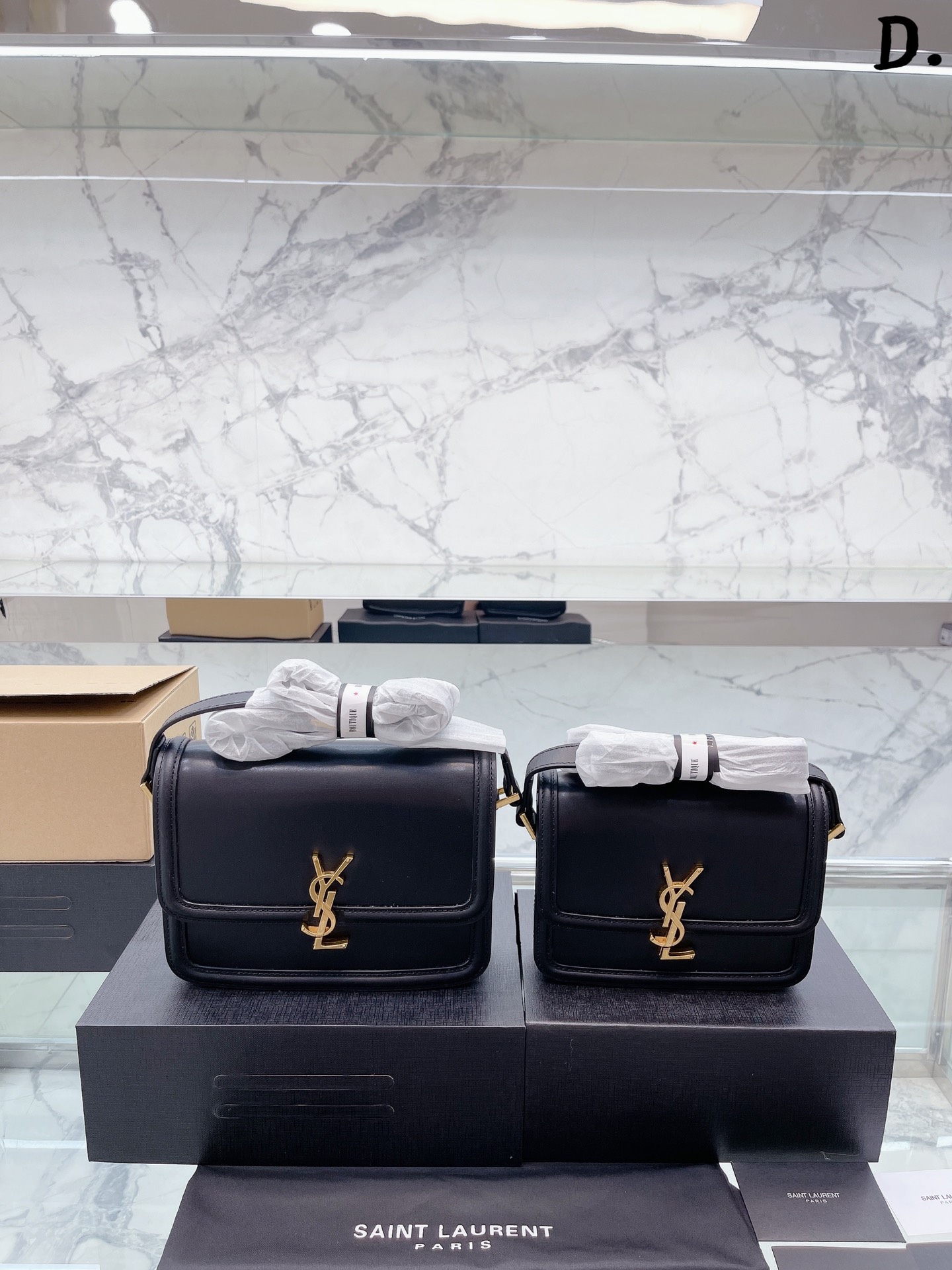 Yves Saint Laurent YSL solferino with L logo buckle