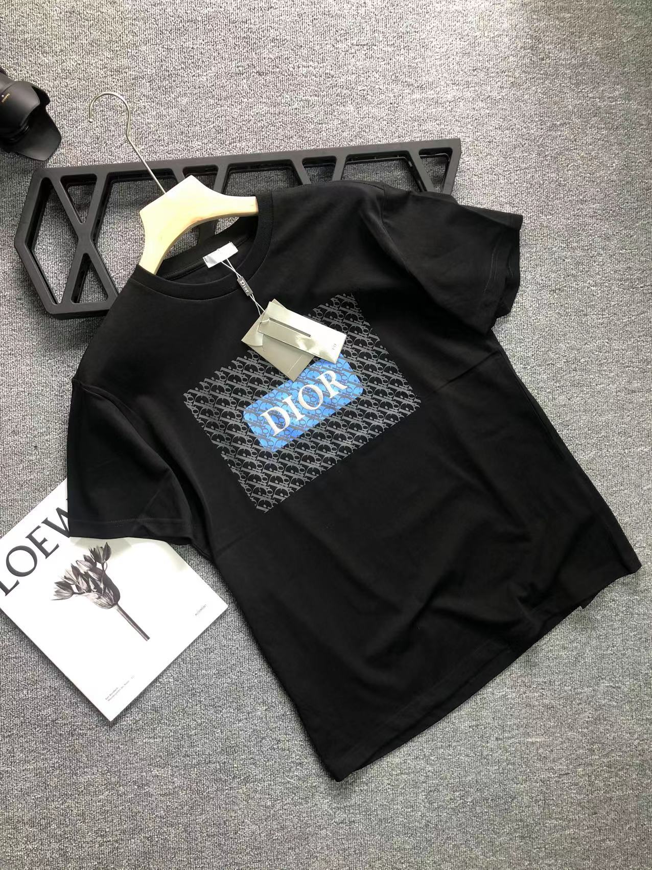 【  High quality  】Dior classic logo printed short sleeve T-shirt men women unisex