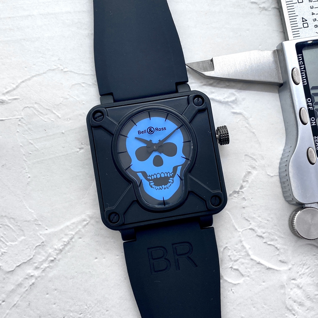 Bell&Ross Multifunctional Quartz Movement Watch Natural Rubber Strap