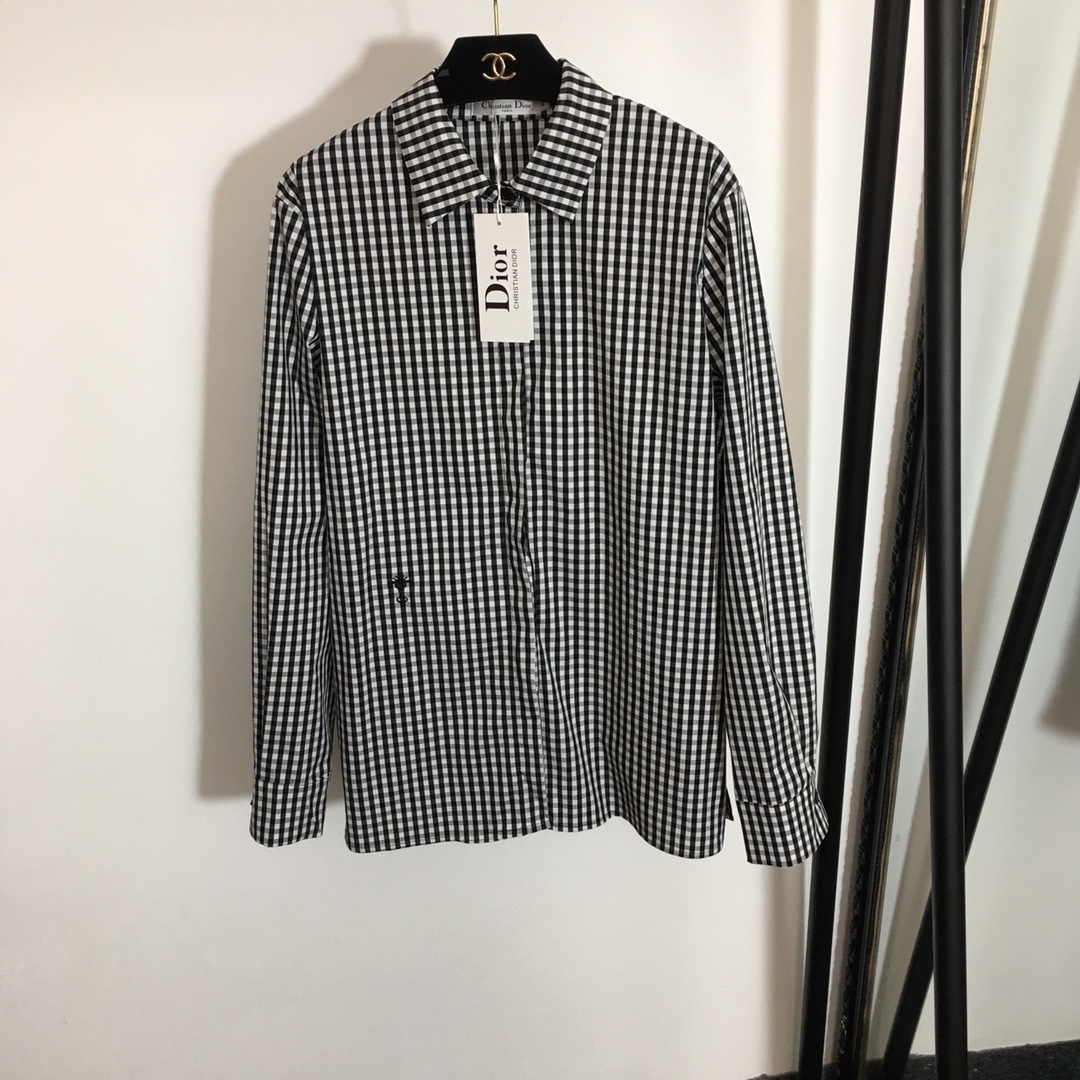 Chanel checked embroidered shirt