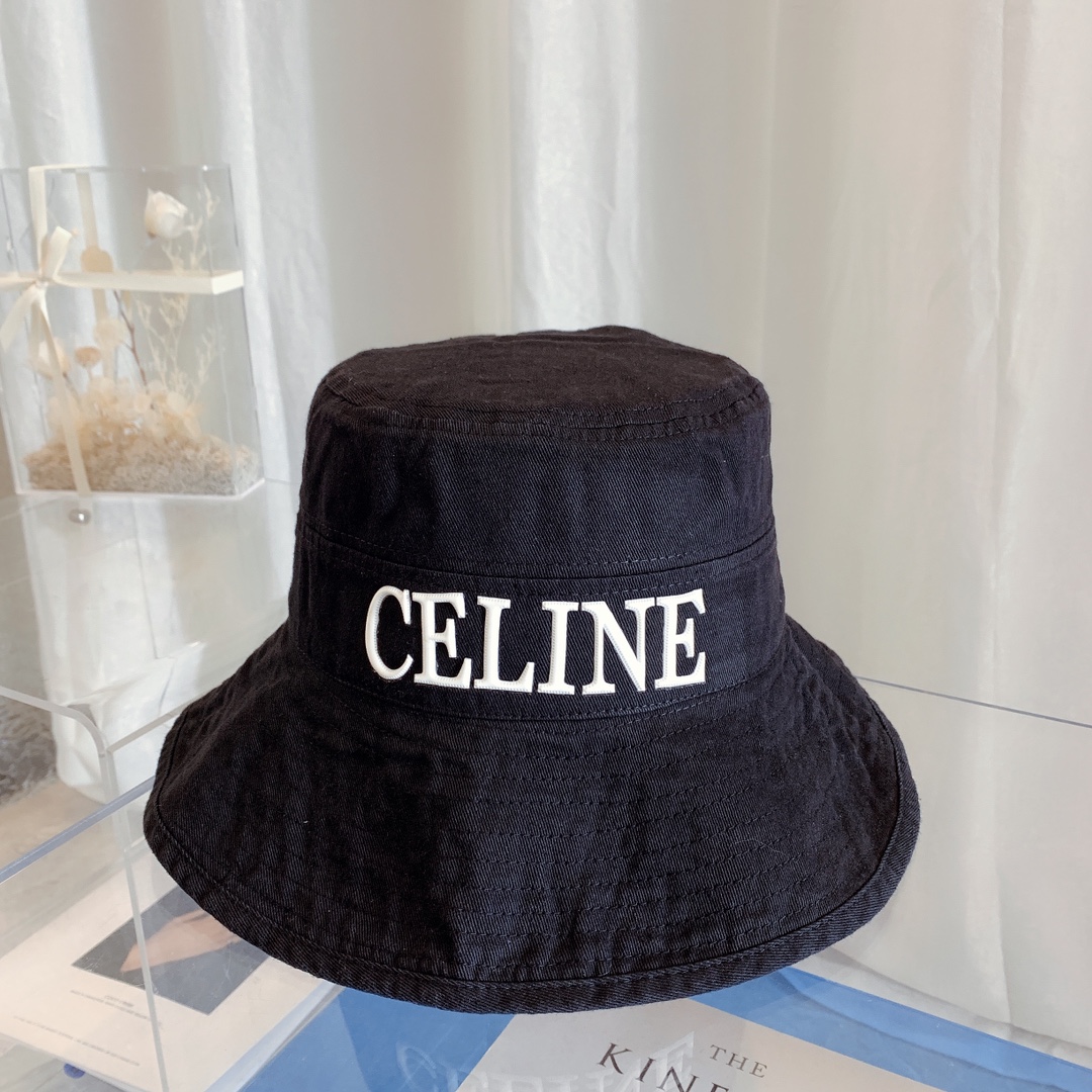 Celine letter LOGO embroidered fisherman hat （unisex）