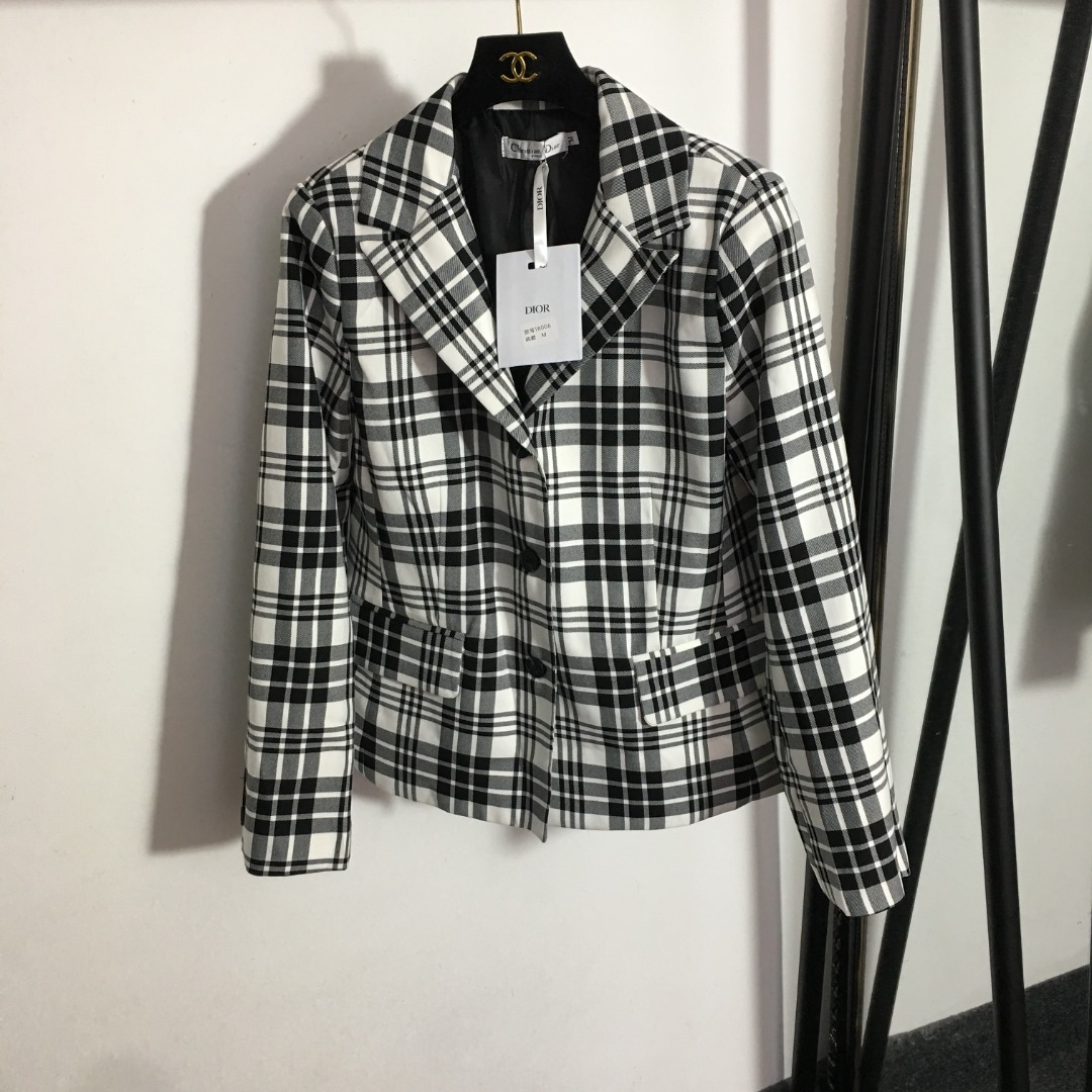 Dior plaid print suit jacket