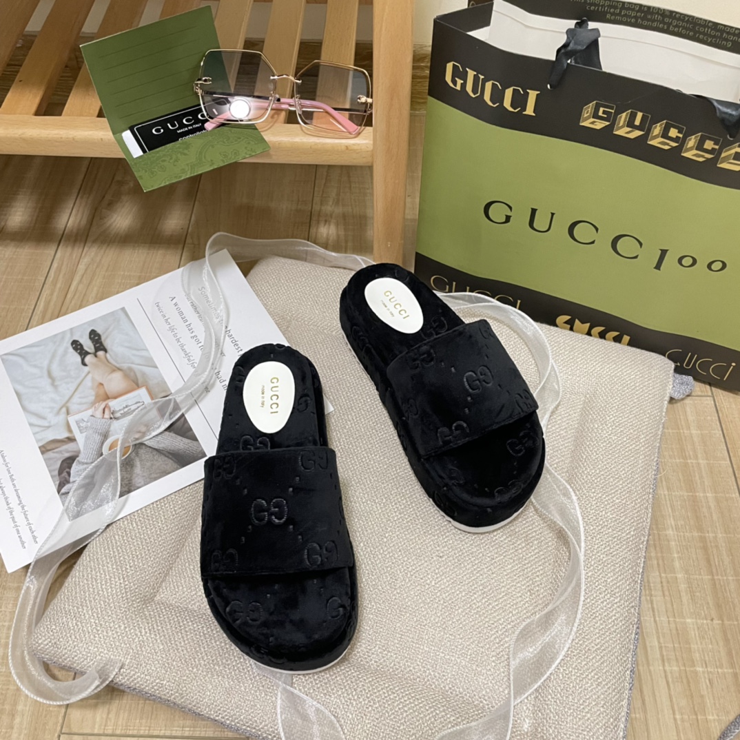 Gucci new couple thick-soled slippers