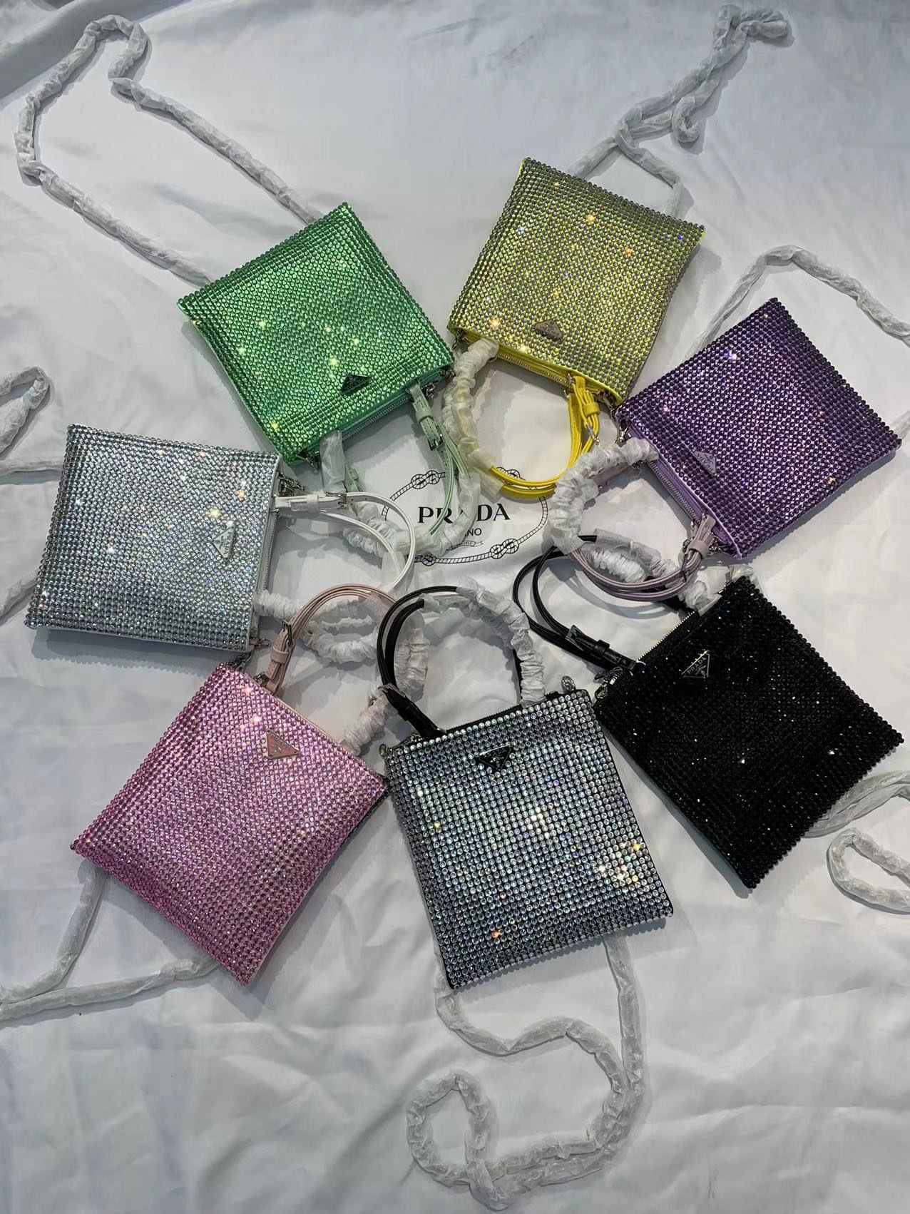 prada handbags square tote rhinestones bags