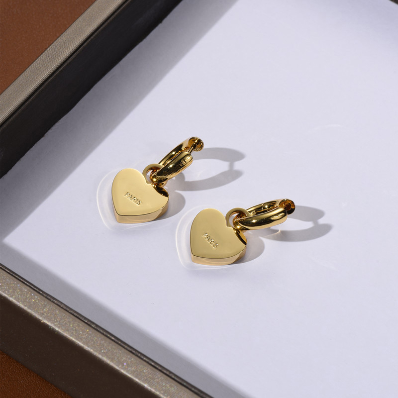 Balenciaga Women Love Heart Pendant Necklaces Earrings 