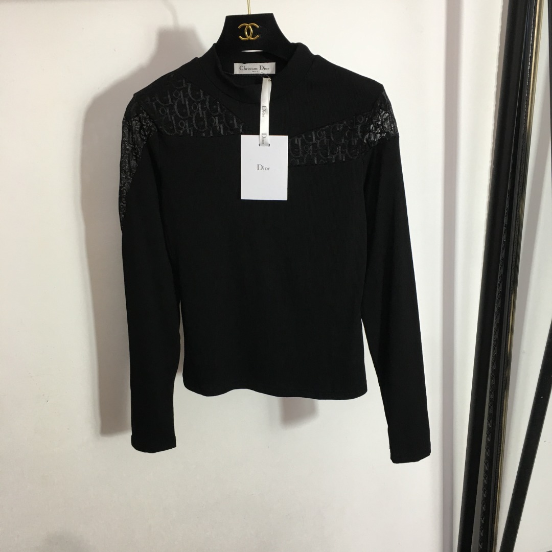 Dior hollow out turtle neck bottom shirt