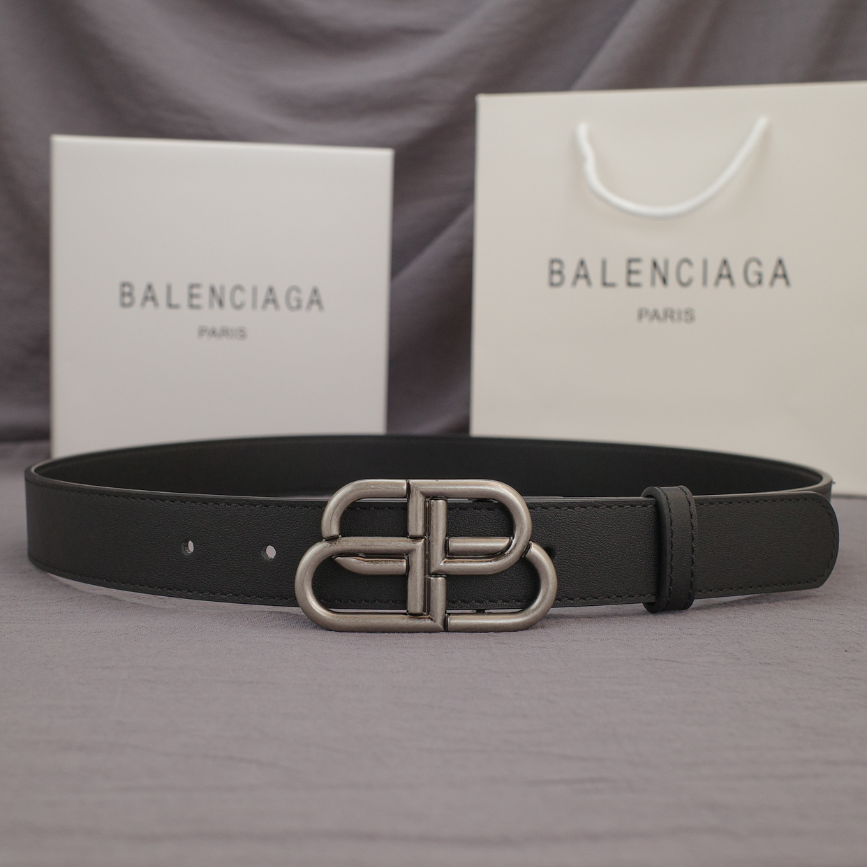 BA Women Ancient silver buckle Leather belt