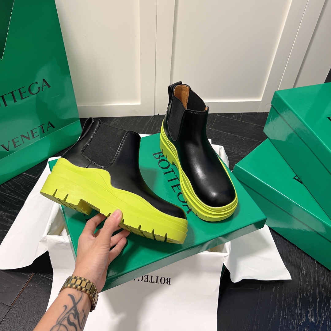 Bottega Venet candy color mid-calf short boots 