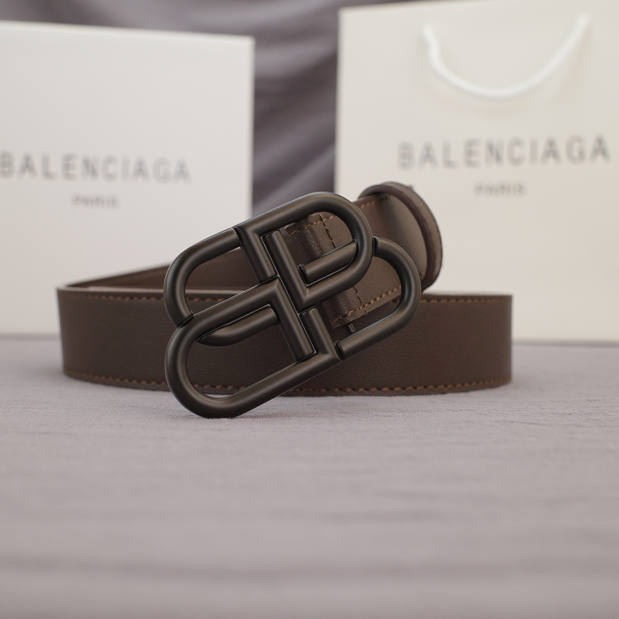 BA Women Dumb Black Buckle Leather belt