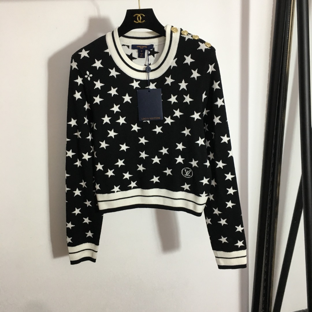 LV star embroidery long sleeve sweater