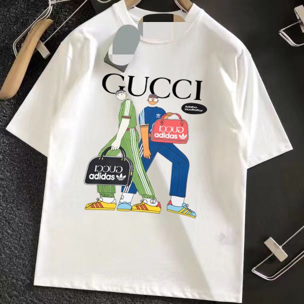 Gucci x Adidas 2023 Summer Cotton Breathable Unisex Fashion T-shirt