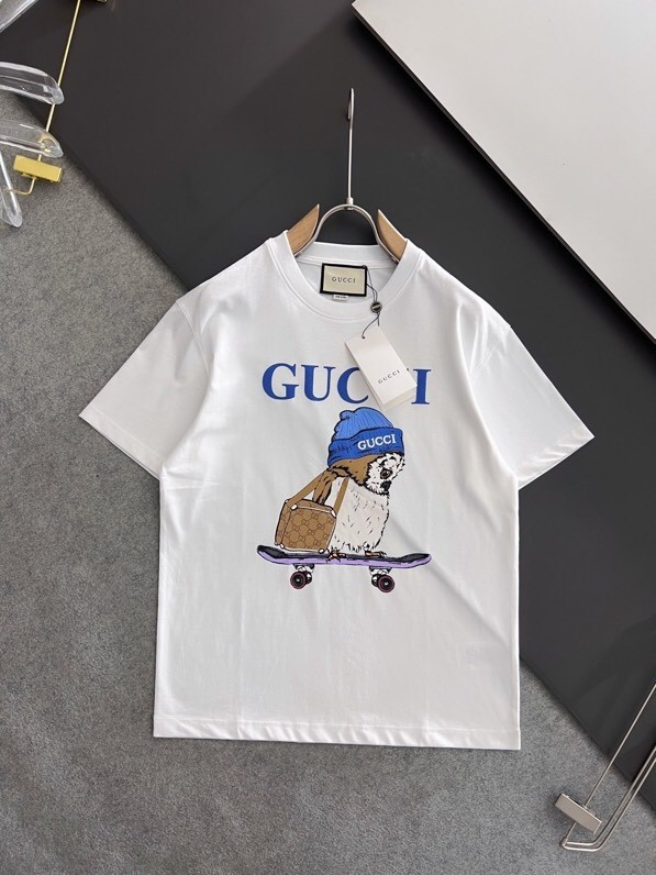 Gucci Summer High Quality Cute Owl Printed Breathable Unisex T-shirt