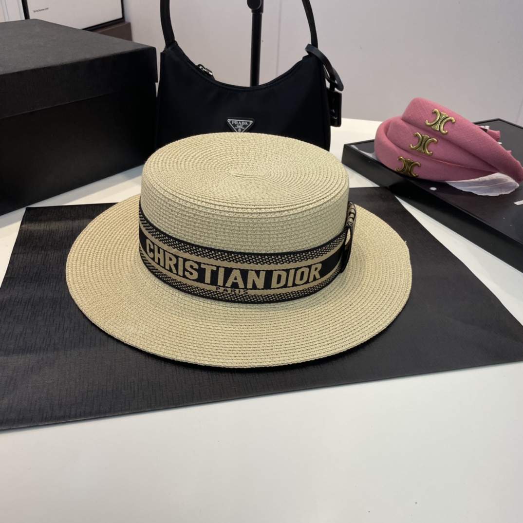 Dior simple fashion straw hats