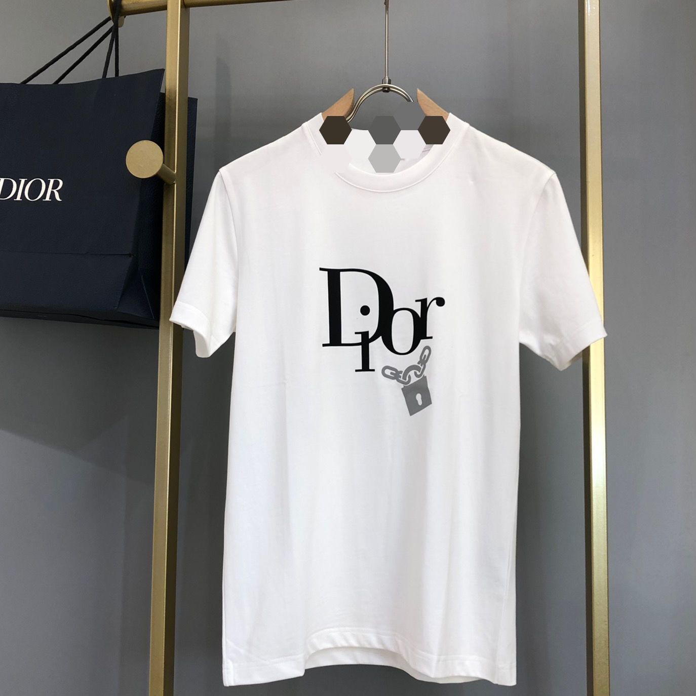 Dior Summer 2023 Lock Printed Cotton Unisex Fahion T-shirt