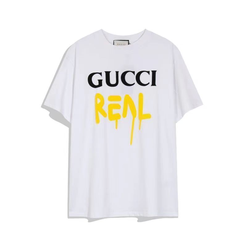 Gucci Summer Round Neck Cotton Breathable Unisex Classic T-shirt