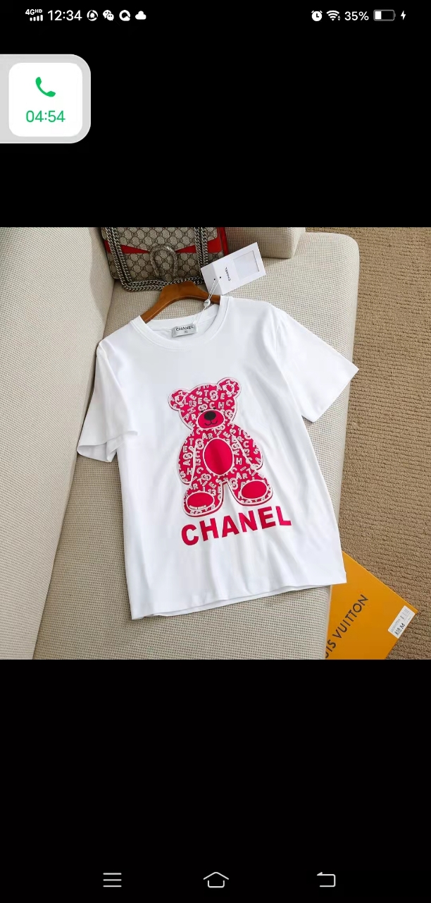 Chanel Summer Cotton 100 Percent Unisex Classic Short Sleeve