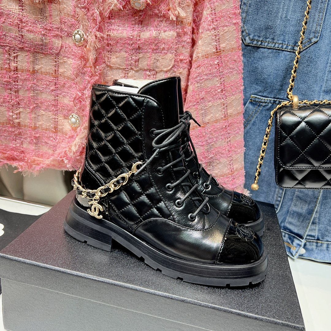 Chanel Classic Diamond short boots