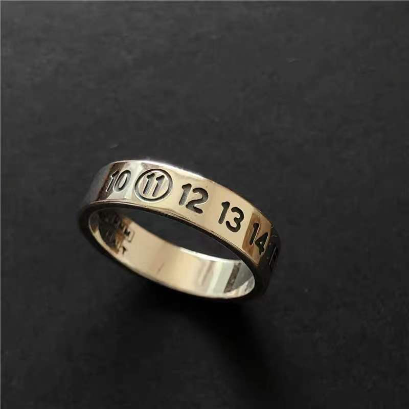 Maison Margiela S925 Silver Rings Vintage Digital Engraving Design