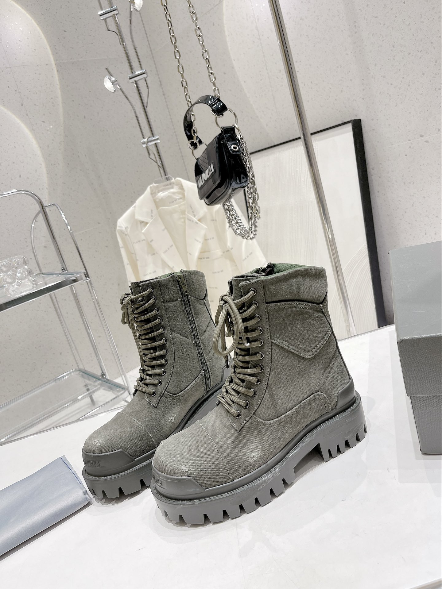 Balenciaga strike. Balenciaga Canvas Strike Boots.