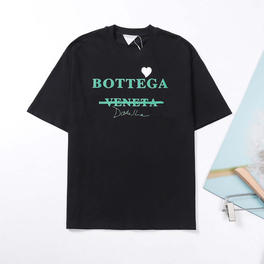 Bottega Veneta love heart printed washed short sleeve T-shirt 