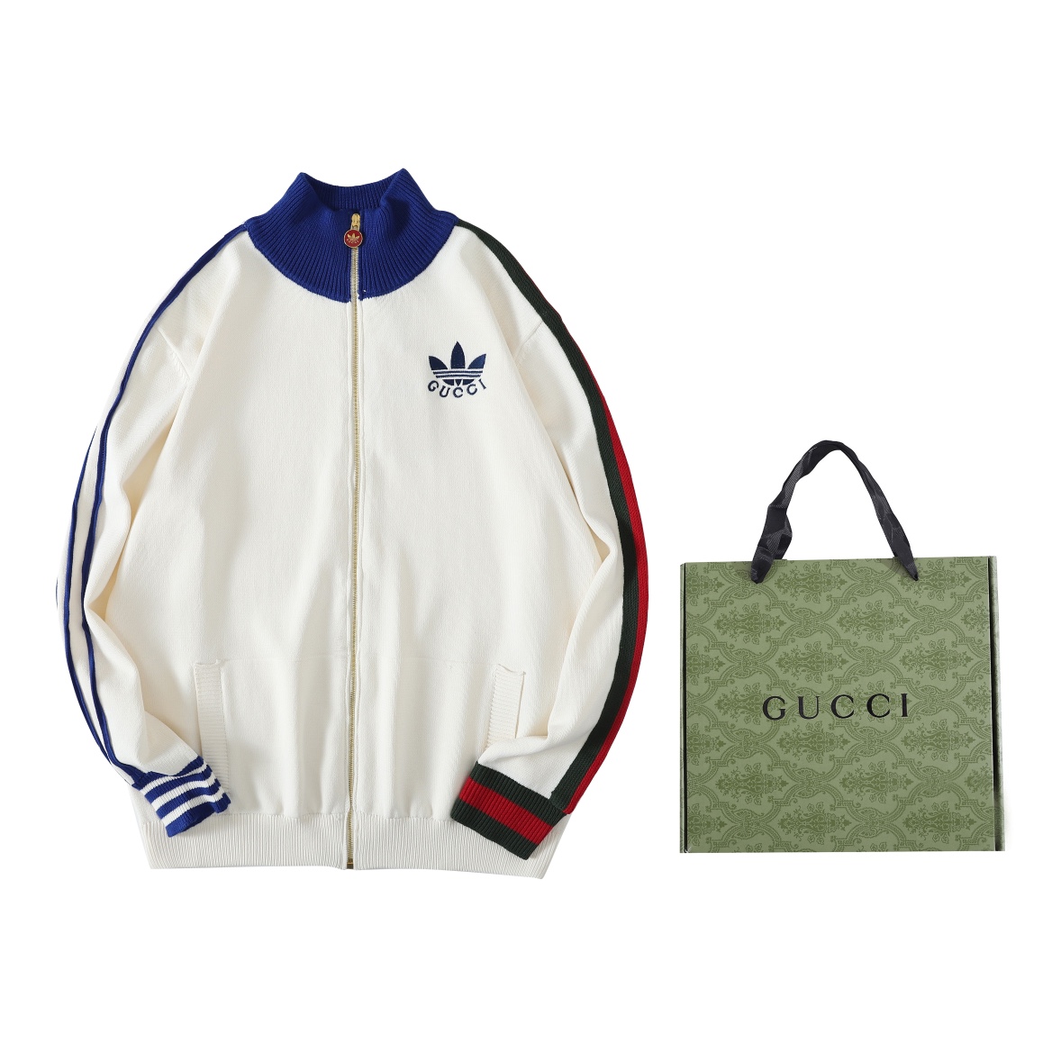Adidas x Gucci Men Women Knitted Wool Coat