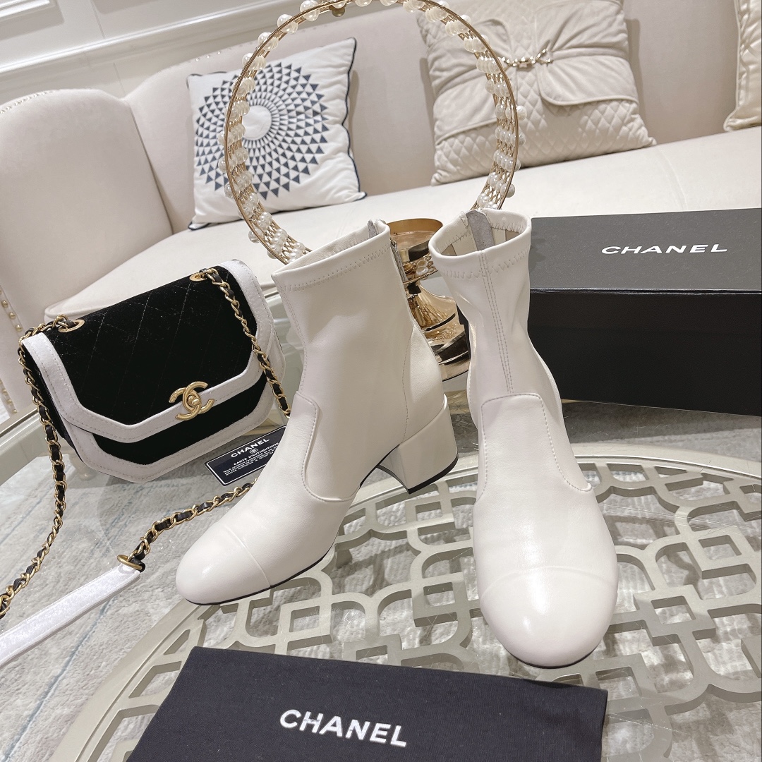 Chanel new leather boots
