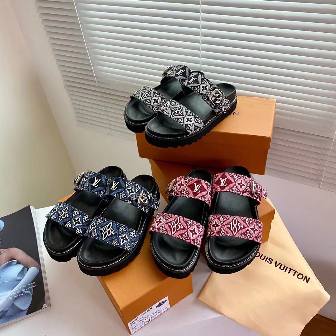 Lv spring and summer new sandals recommend 1:1 advanced custom sandals