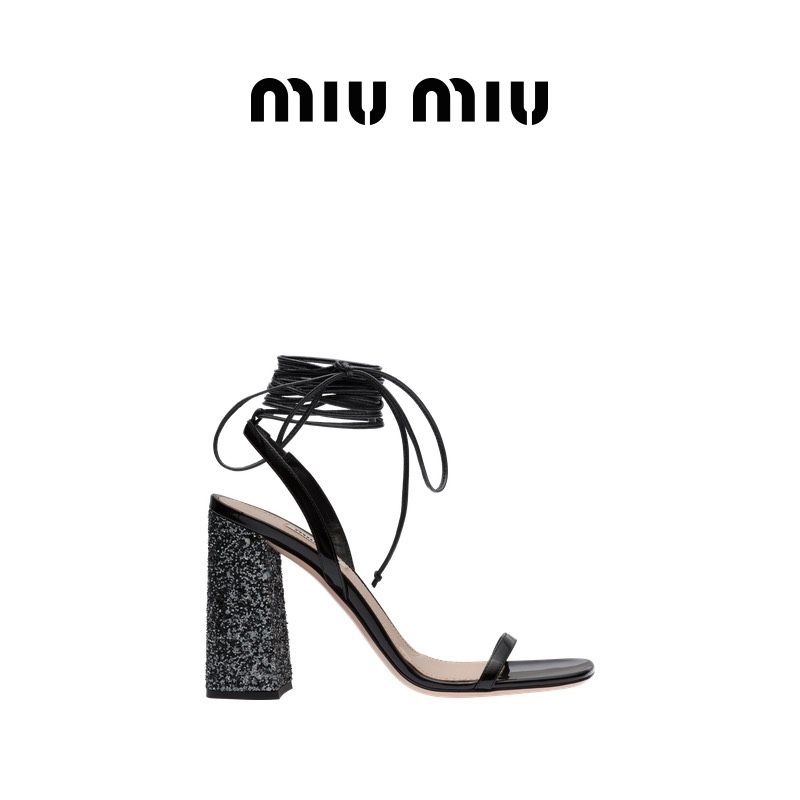 Miu Miu 2023 nuova una parola con sandali a tacco alto