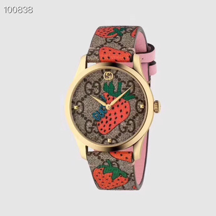 Gucci G-Timeless Series Watch Strawberry Print