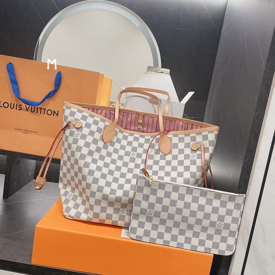 LV Louis Vuitton Neverfull Shopping Bags 2 In 1