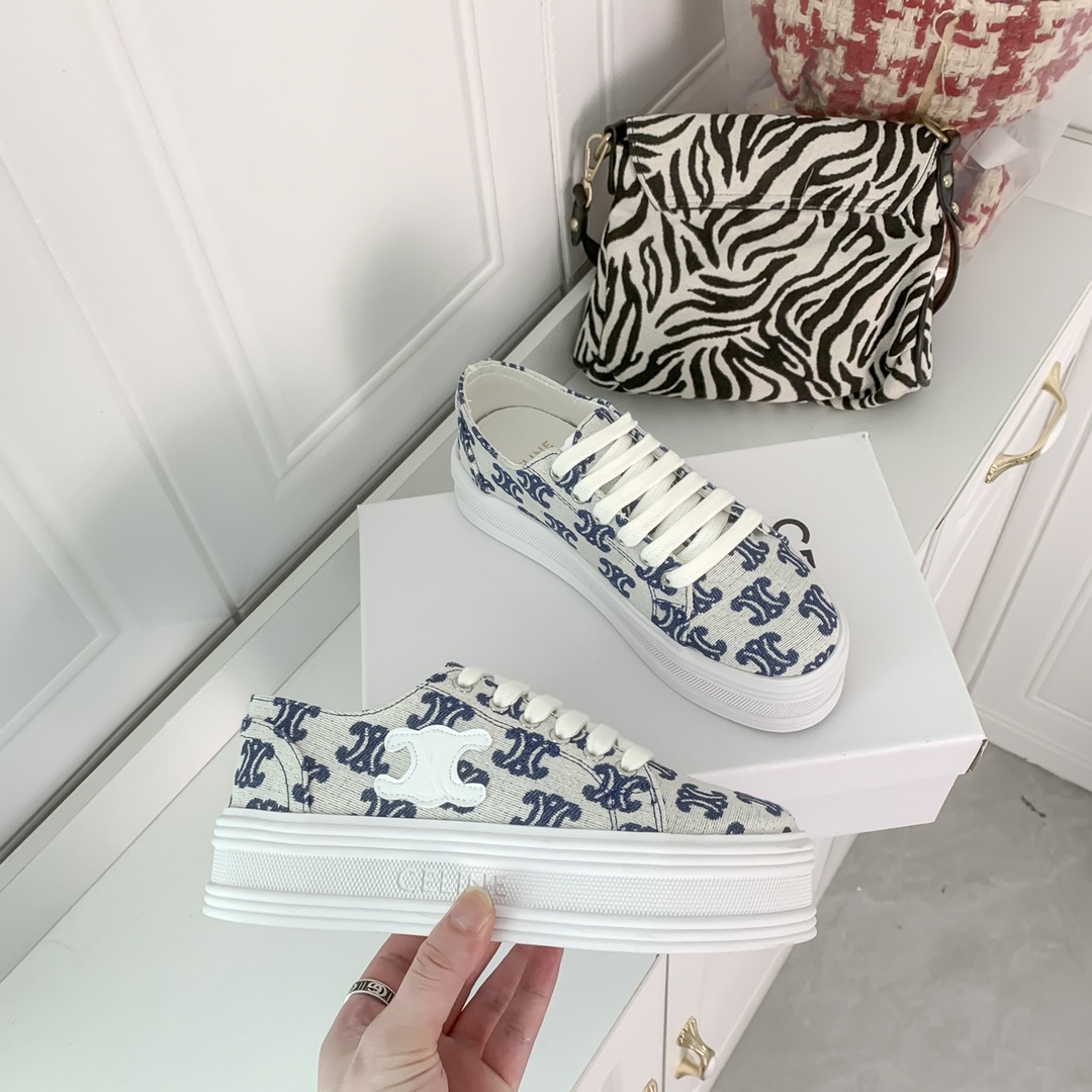 Celine Platform Printed Canvas Shoes
