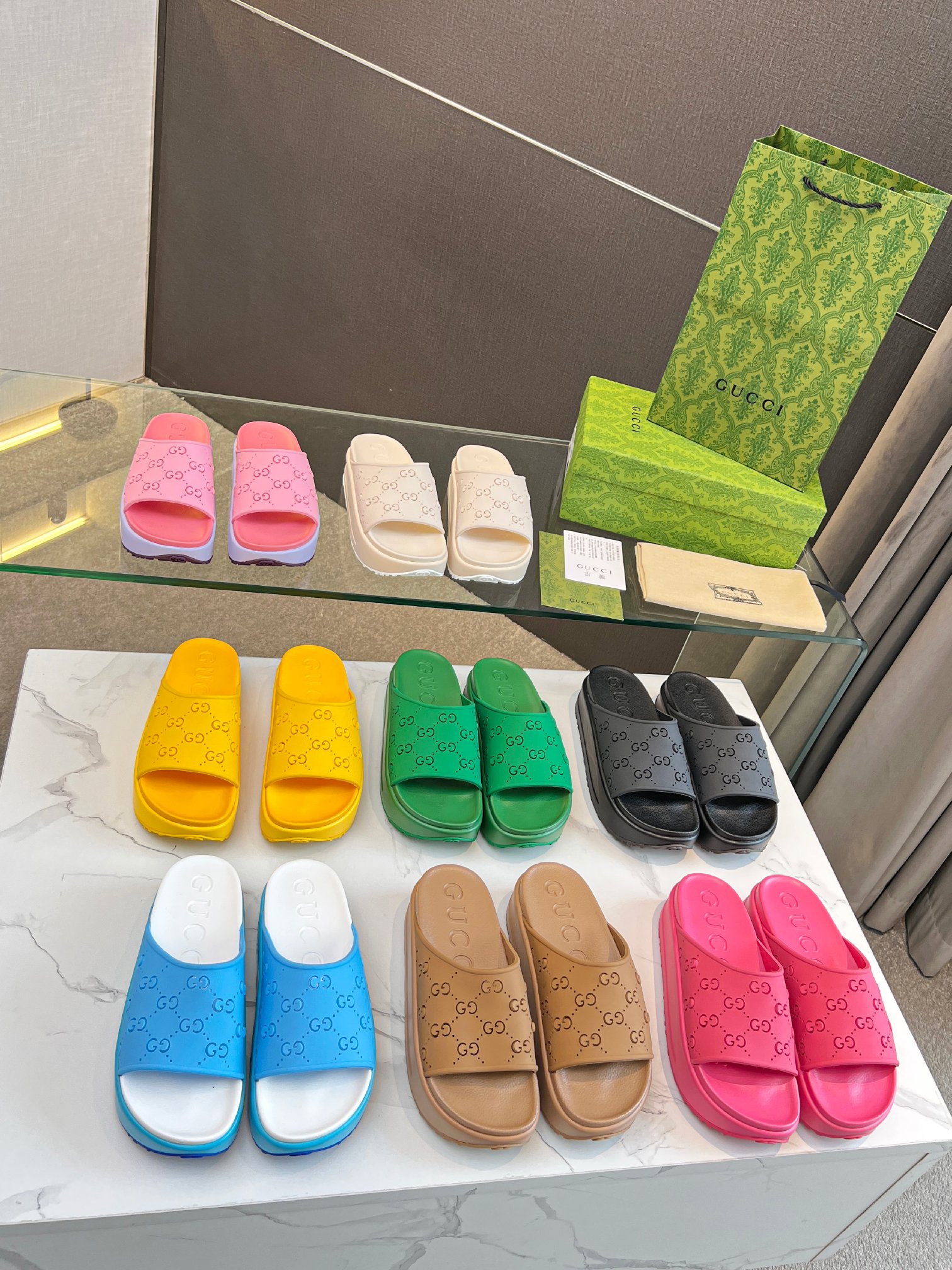 Gucci ice cream platform slippers