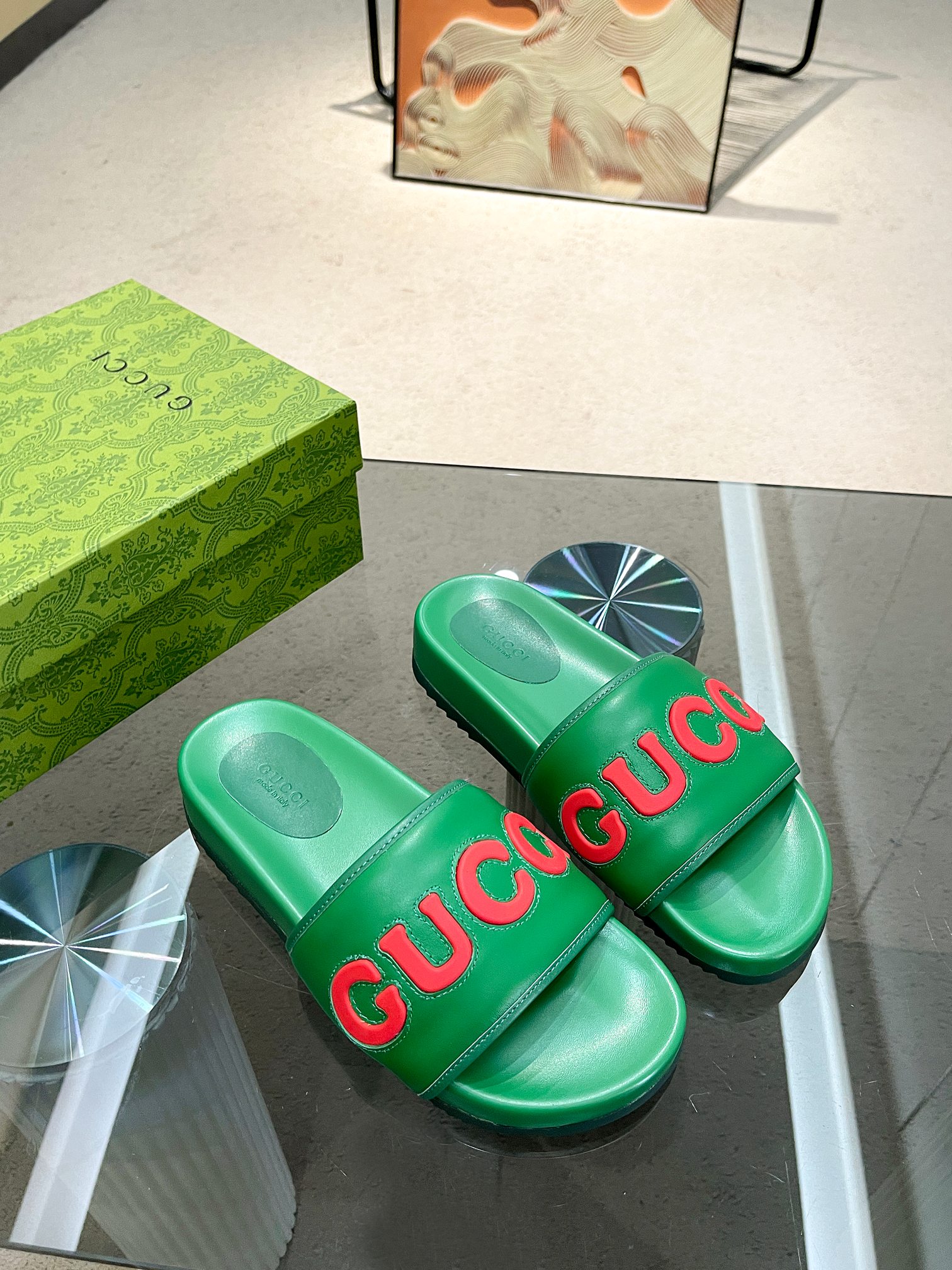 Gucci Official Website New Couple Style Platform Sandals/Slippers