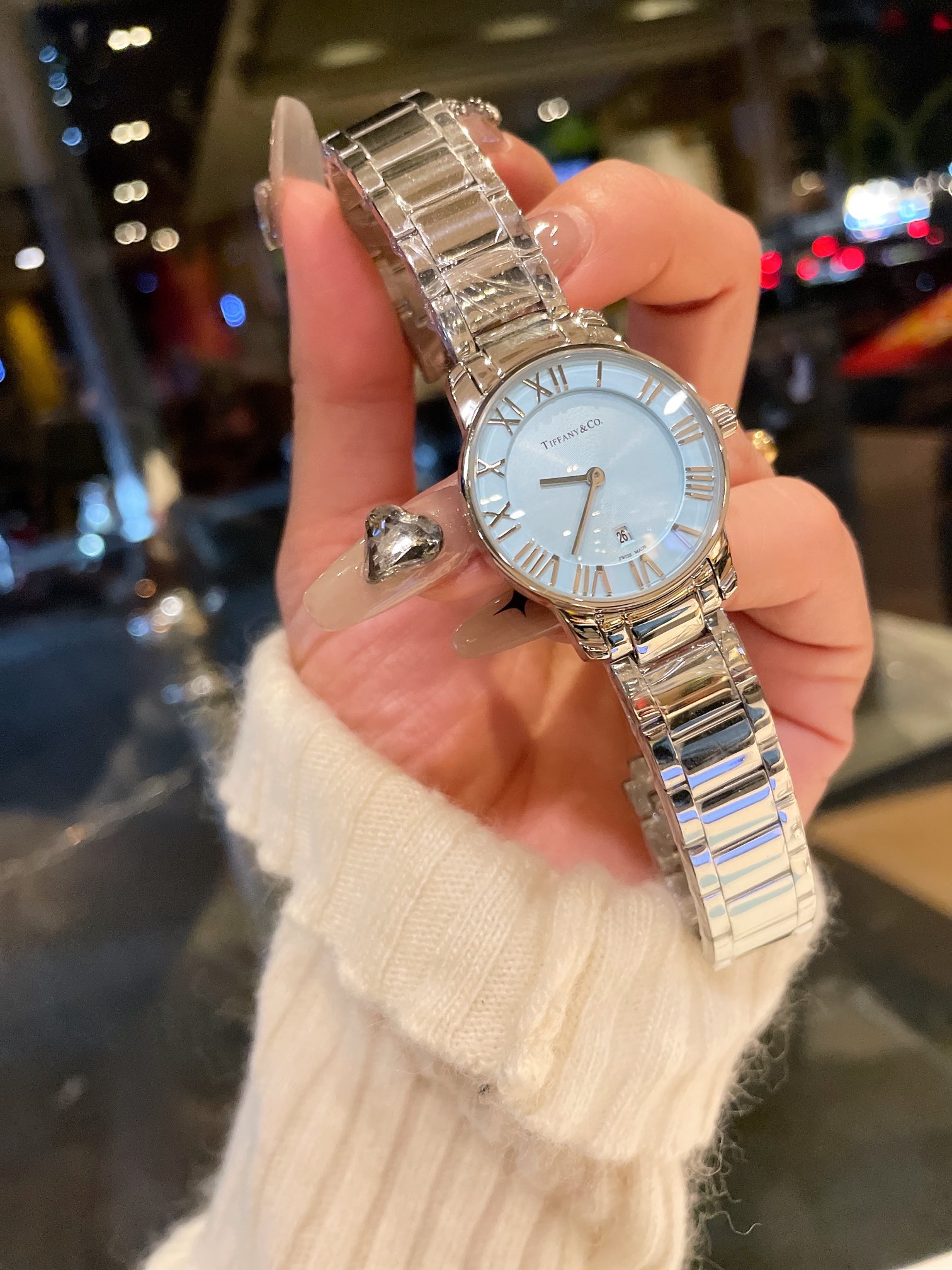 Tiffany Women Quartz Watch Mineral Crystal Mirror